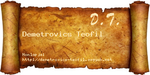 Demetrovics Teofil névjegykártya